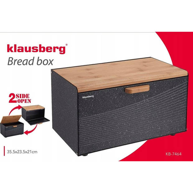 Klausberg 7464 - dubbele broodtrommel - antraciet