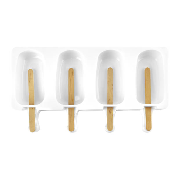 Krumble Ijsvorm voor 4 ijsjes - Silicoon - Wit