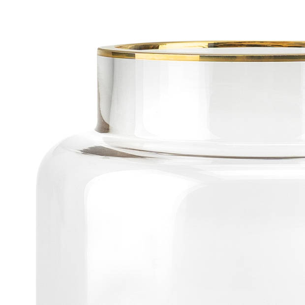 QUVIO Vaas met gouden randje - 18 cm - Glas