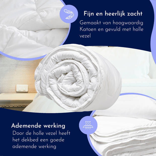 LILLA24 140x200 - Luxe 4 seizoenen dekbed - Anti allergie met twee delen - Zomerdekbed & winterdekbed