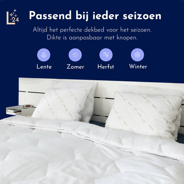 LILLA24 200x200 - Luxe 4 seizoenen dekbed - Anti allergie met twee delen - Zomerdekbed & winterdekbed