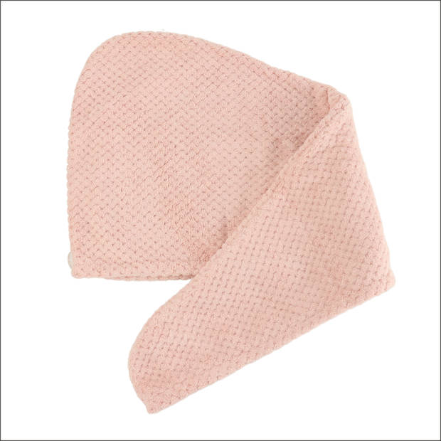 MARBEAUX Haarhanddoek - Hair towel - Hoofdhanddoek - Microvezel handdoek krullend haar - Licht roze - Handdoek