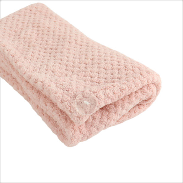 MARBEAUX Haarhanddoek - Hair towel - Hoofdhanddoek - Microvezel handdoek krullend haar - Licht roze - Handdoek