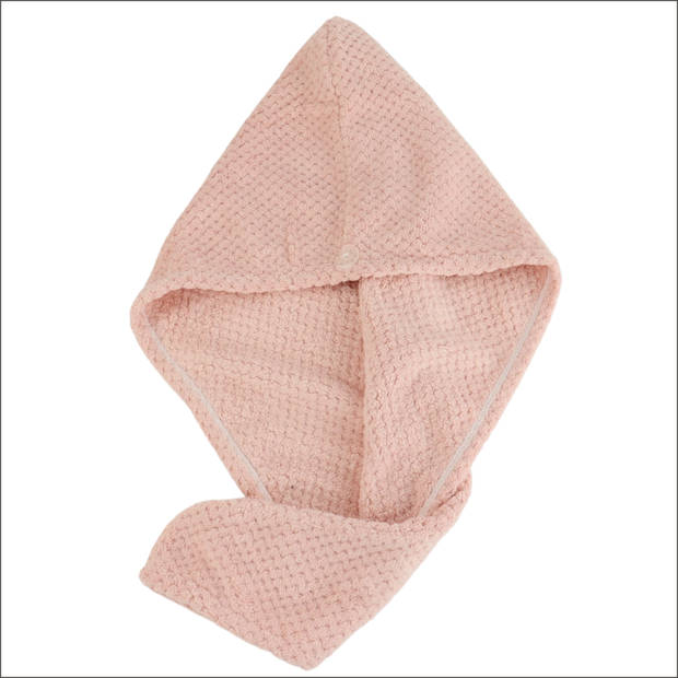 MARBEAUX Haarhanddoek - Hair towel - Hoofdhanddoek - Microvezel handdoek krullend haar - Licht roze - Handdoek