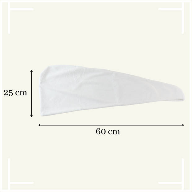 MARBEAUX Haarhanddoek - Hair towel - Hoofdhanddoek - Microvezel handdoek krullend haar - Wit