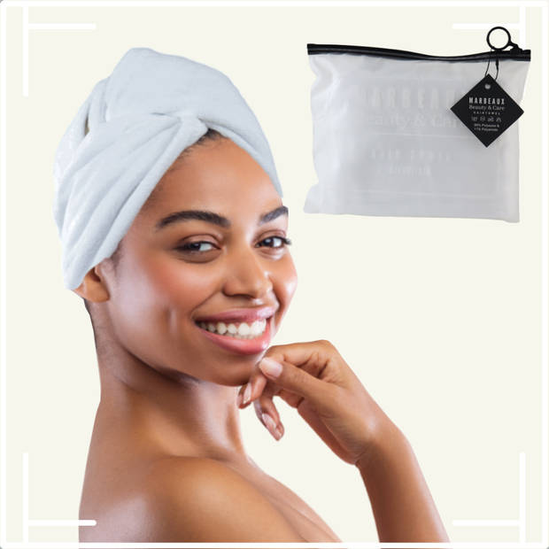 MARBEAUX Haarhanddoek - Hair towel - Hoofdhanddoek - Microvezel handdoek krullend haar - Wit