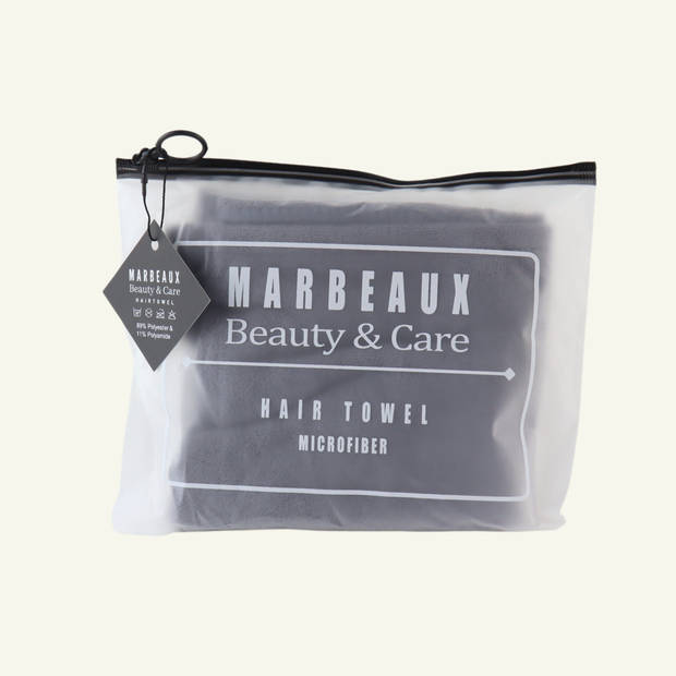 MARBEAUX Haarhanddoek - Hair towel - Hoofdhanddoek - Microvezel handdoek krullend haar - Grijs