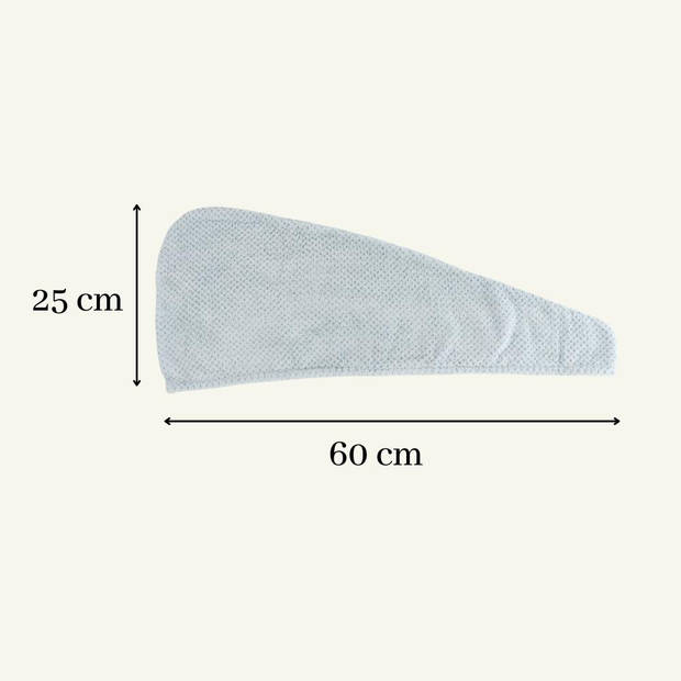 MARBEAUX Haarhanddoek - Hair towel - Hoofdhanddoek - Microvezel - Grijs