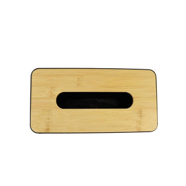 OTIX Tissue box - Houder - Zwart - 26x13.2x8.8 cm - Bamboe en kunststof