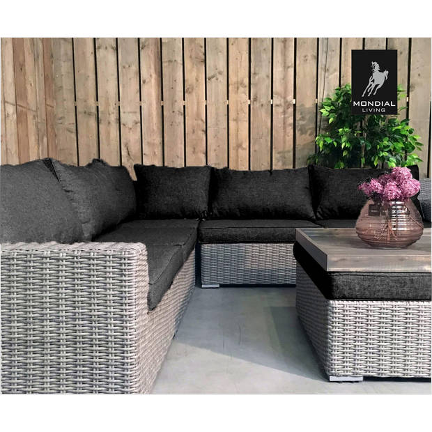 7-persoons Loungeset Colorado Blended Grey met antraciet kussens