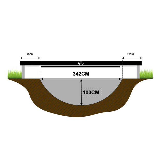 AXI Denver Trampoline met veiligheidsnet Ø 366 cm Groen Inground trampoline voor kinderen