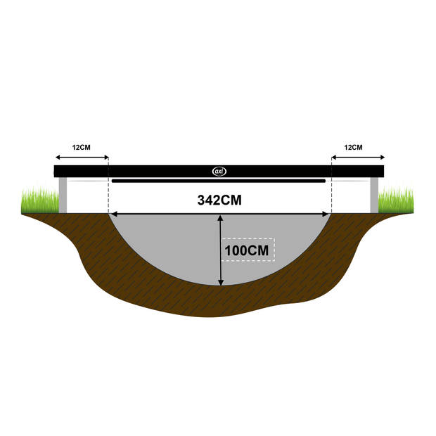 AXI Denver Trampoline met veiligheidsnet Ø 366 cm Groen Inground trampoline voor kinderen