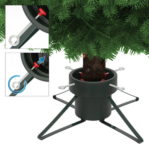 Kerstboomstandaard met Waterbakje Donkergroen Metaal voor Bomen tot 210 cm