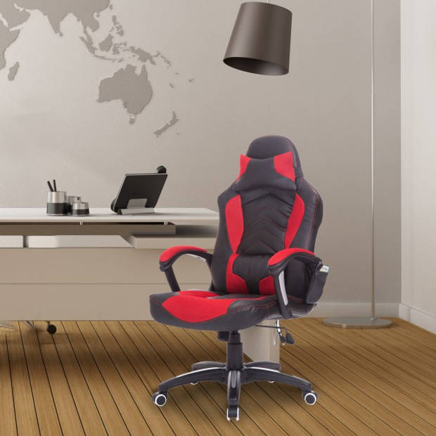 Ergonomische Bureaustoel - Stoel - Bureaustoelen - Gamestoel - Gamechair - Massage functie - Warmtefunctie - Kunstlee...