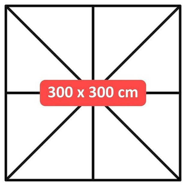 Zweefparasol VirgoFlex Ecru 300 x 300 cm - inclusief kruisvoet