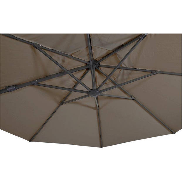Zweefparasol VirgoFlex Taupe Ø350 cm - inclusief zware parasolvoet