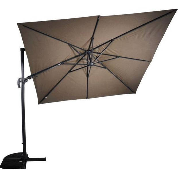 Zweefparasol VirgoFlex Taupe 300 x 300 cm - inclusief kruisvoet