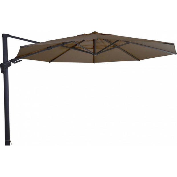 Zweefparasol VirgoFlex Taupe Ø350 cm - inclusief kruisvoet