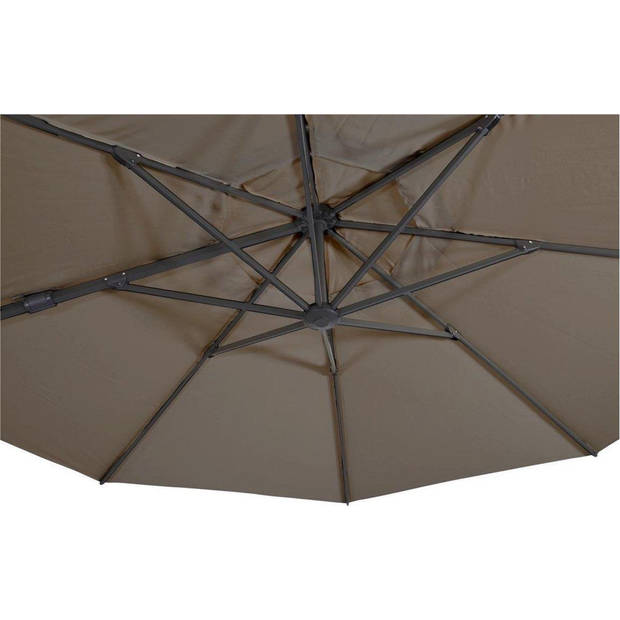 Zweefparasol VirgoFlex Taupe Ø350 cm - inclusief kruisvoet