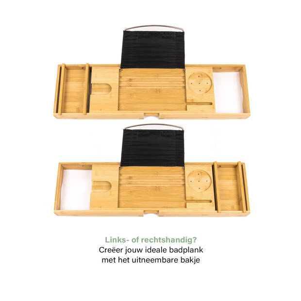 Budu Badplank Bamboe - Badplank hout - Badplank voor in bad - Verstelbaar / Uitschuifbaar - Badrekje - Bamboe badrek