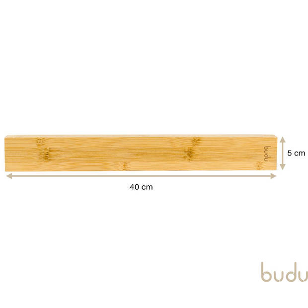 Budu Magnetische messenhouder - Magneetstrip voor messen – Messenstrip – Messenmagneet – Messenmagneetstrip - Bamboe