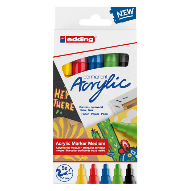 Acrylmarker 5100 medium, 2-3 mm, basisset