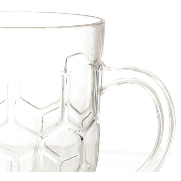 4x stuks onbreekbare bierpul transparant kunststof 50 cl/500 ml - Bierglazen