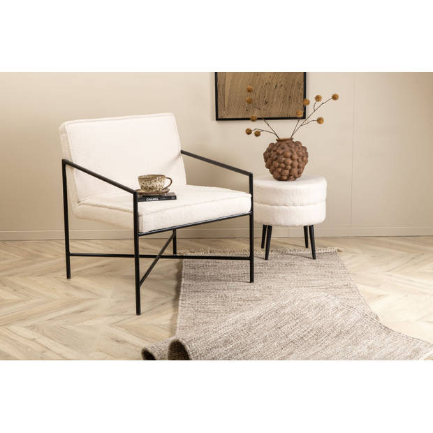 Rakel fauteuil teddy stof offwhite.