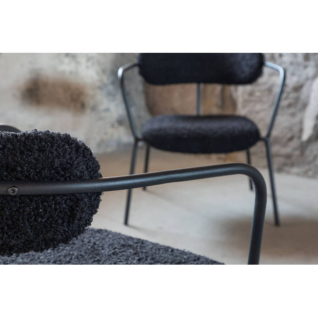 Fluffy fauteuil teddy stof zwart.