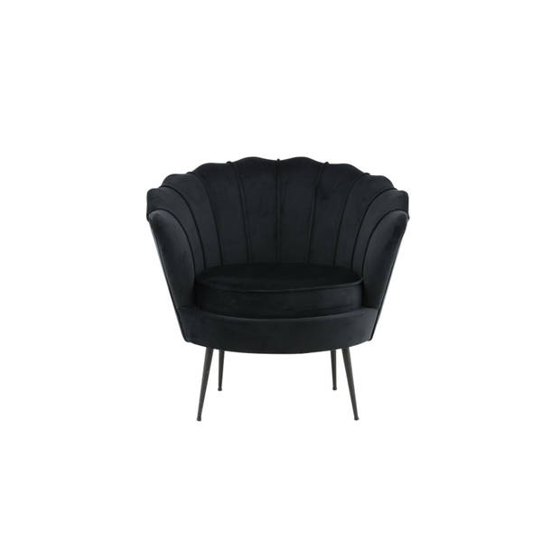 Calais fauteuil velours zwart.