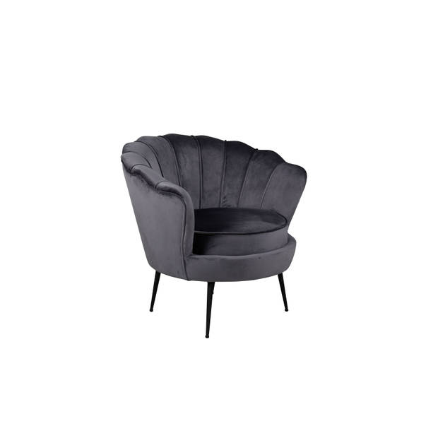 Calais fauteuil velours donkergrijs.