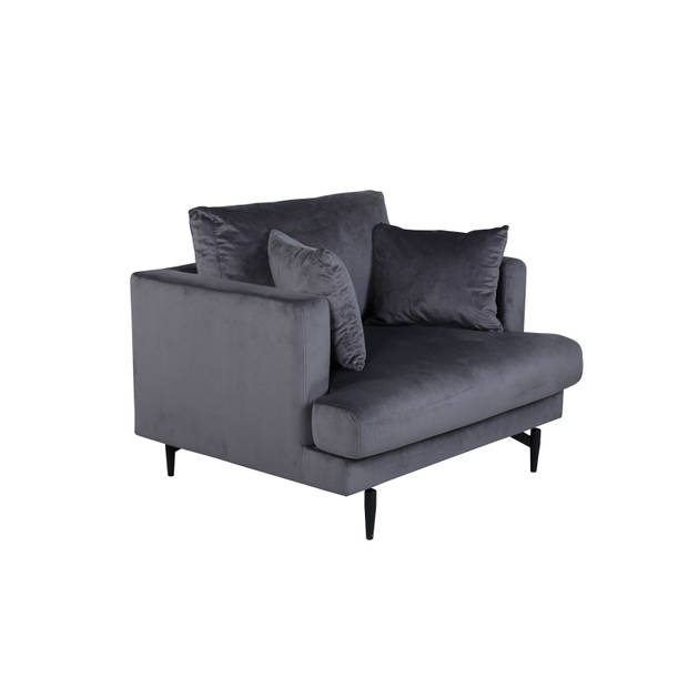 Sofia fauteuil velours donkergrijs.