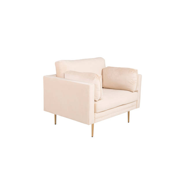 Boom fauteuil velours lichtbeige.