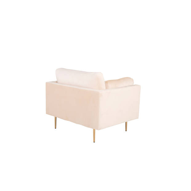 Boom fauteuil velours lichtbeige.