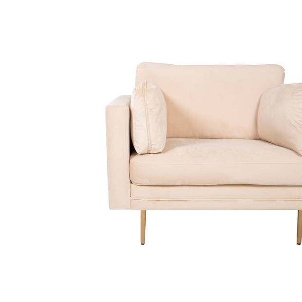 Boom fauteuil velours lichtbeige.