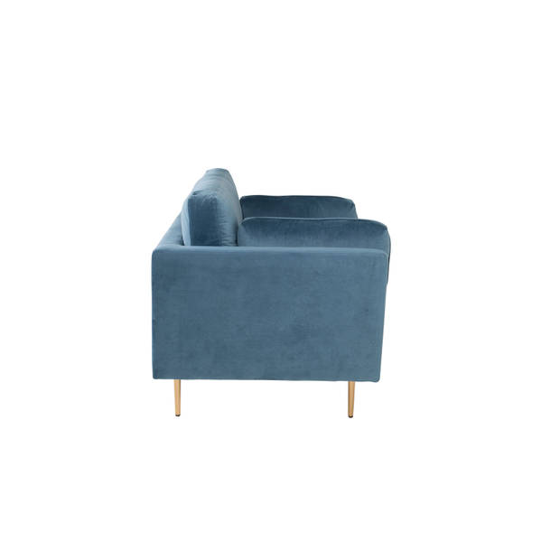 Boom fauteuil velours blauw.