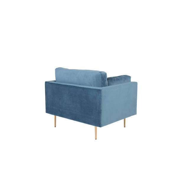 Boom fauteuil velours blauw.