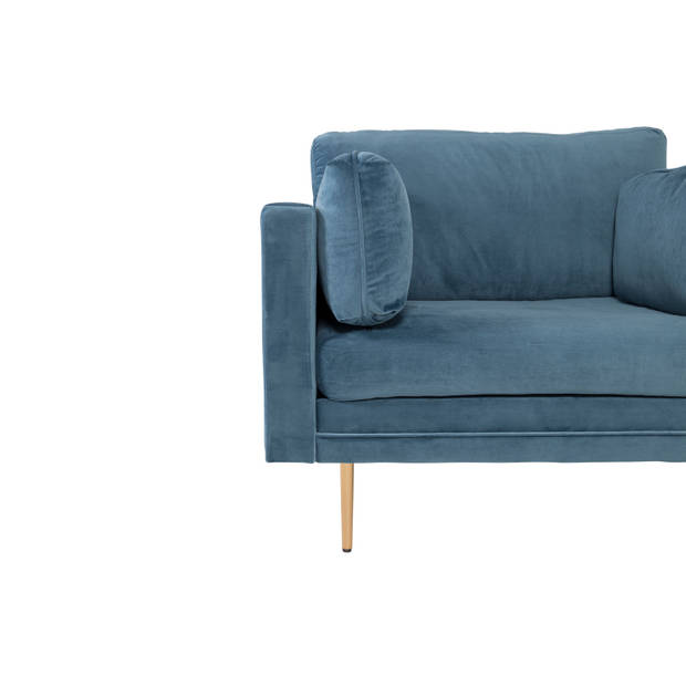 Boom fauteuil velours blauw.