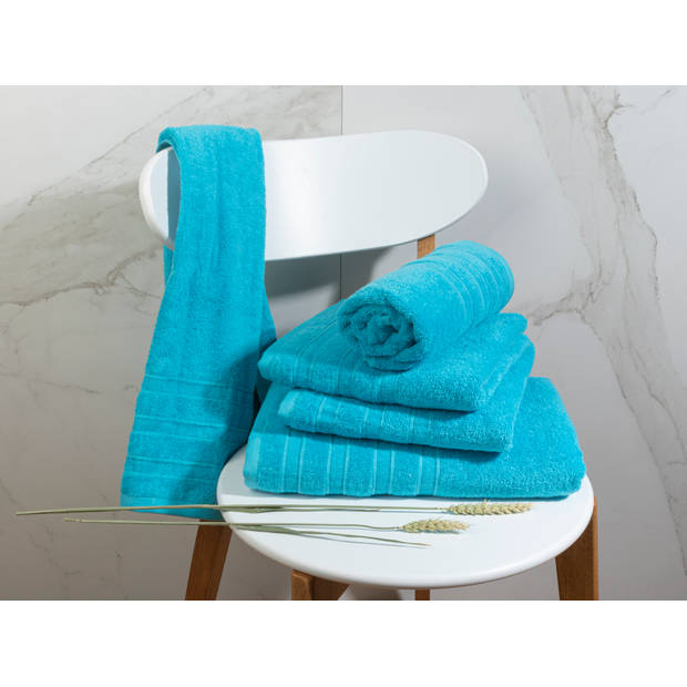 Handdoeken 27 delig set - Luxor Hotel Deluxe - 100% gekamde katoen - turquoise