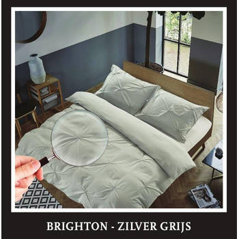 Hotel Home Collection - Dekbedovertrek - Brighton - 200x200/220 +2*60x70 cm - Zilver Grijs