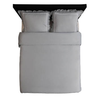 Hotel Home Collection - Dekbedovertrek - Dorothy - 200x200/220 +2*60x70 cm - Zilver Grijs