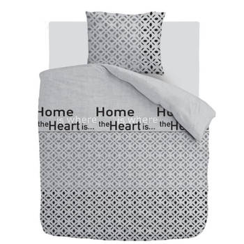 Cotton Rich Collection - Dekbedovertrek - Home Is Home - 200x200/220 - 2 Kussenslopen van 60x70 cm - Grijs