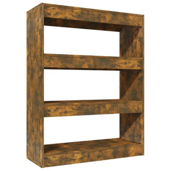 vidaXL Boekenkast/kamerscherm 80x30x103 cm bewerkt hout gerookt eiken