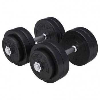 Gorilla Sports Dumbbell set - Halterset - Kunststof - 30 kg - Gewichten met stangen