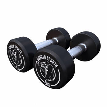 Gorilla Sports Dumbbell set 10 kg - Halterset - 2x5 kg - Dumbells - Gietijzer