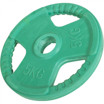 Gorilla Sports Halterschijf - 5 kg - Gripper Gietijzer rubber coating 50 mm