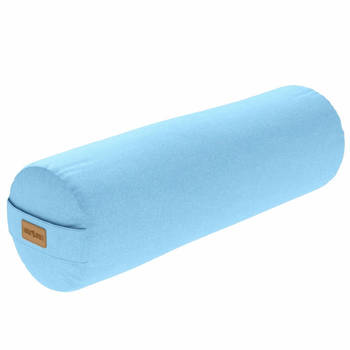 Gorilla Sports Yoga Bolster - Licht Blauw - 65 x 20 cm - Yoga kussen - Rond