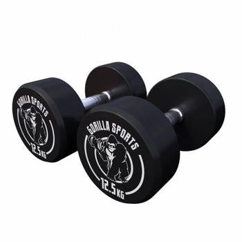 Gorilla Sports Dumbbell set 25 kg - Halterset - 2x12,5 kg - Dumbells - Gietijzer