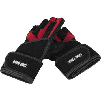 Gorilla Sports Luxe Fitness Handschoenen - Leer - met polsbandage - L