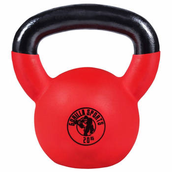 Gorilla Sports Kettlebell - Gietijzer (rubber coating) - 20 kg